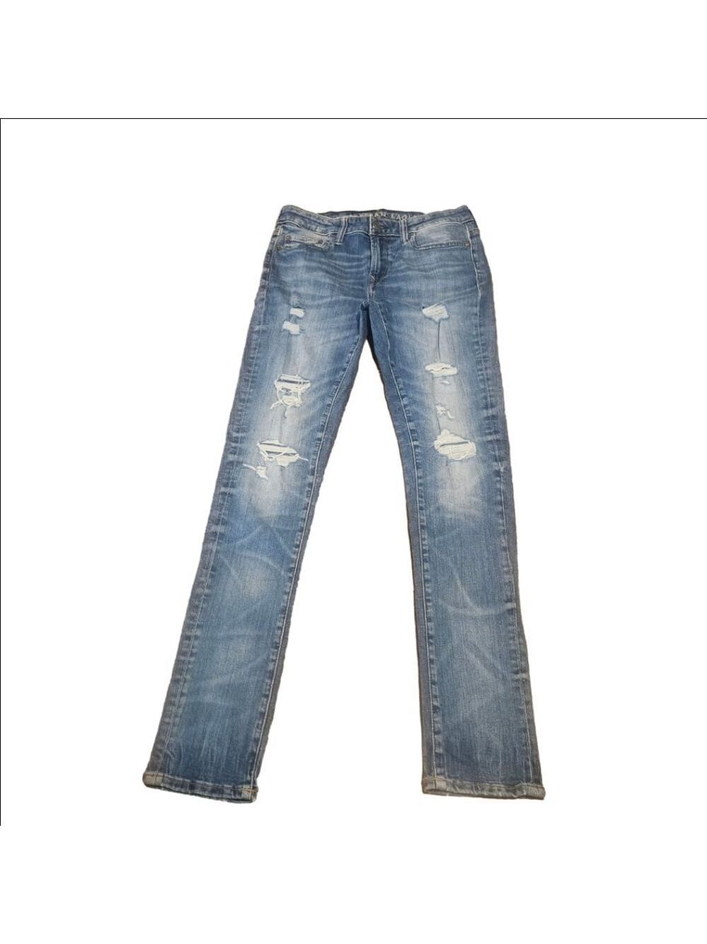 Men's American Eagle Skinny Jeans Waist 30 Blue Distressed Ripped